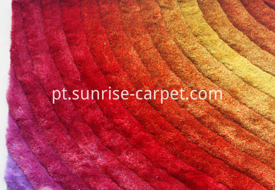 Poliéster Silk Shaggy 3D Multi Color Rug Polyester Silk Shaggy 3D Multi Color Rug